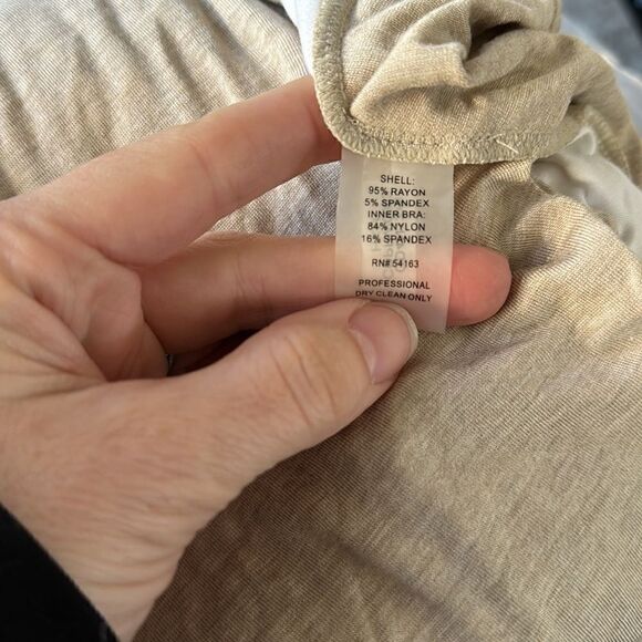 Calvin Klein NWT Womens Beige Colorblock Asymmetrical Hem Midi Dress Small - Picture 12 of 12